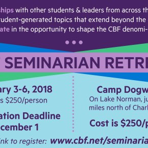 Register now for CBF Seminarian Retreat – January 3-6, 2018